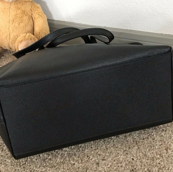 Coach Leather Zip Top City Tote Shoulder Bag Black - Picture 4 of 4